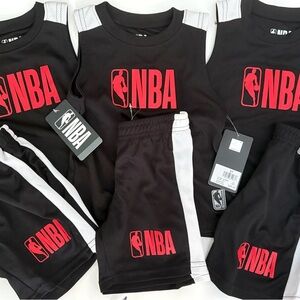 3T NBA Black & Red Toddler Basketball Outfit NEW Triplets Twins